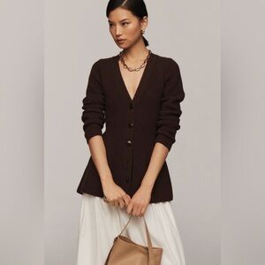 NWT! Anthropologie Maeve Hourglass
Cardigan Sweater (Color: Brown, Size:
XS)
